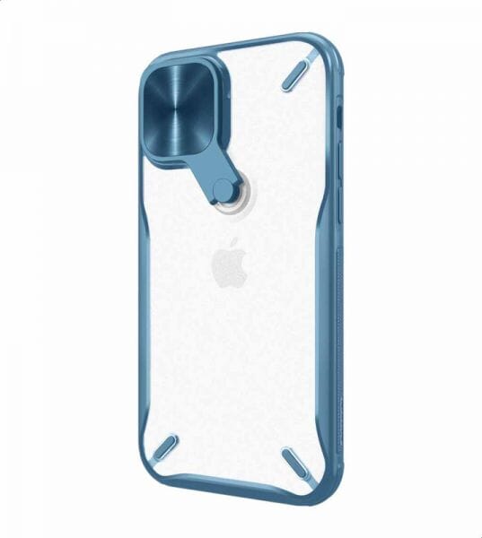 Nillkin Cyclops Case with a Camera Cover & Foldable Kickstand For Apple iPhone 12 Pro Max white blue - Image 2