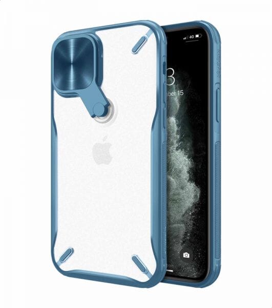 Nillkin Cyclops Case with a Camera Cover & Foldable Kickstand For Apple iPhone 12 Pro Max white blue - Image 3