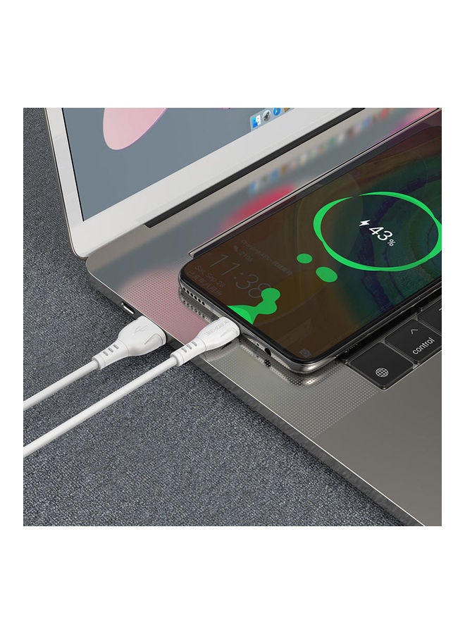 BOROFONE USB To Type C Charging Cable White - Image 3