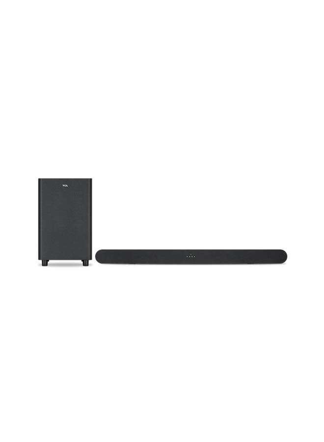TCL - 2.1 CH Sound Bar for TV, Wireless Subwoofers,Bluetooth Soundbar 240Watt, Dolby Audio, HDMI ARC, Wall Mountable, Remote Control, Three Sound Modes  (2023) - TS6110 Black - Image 1