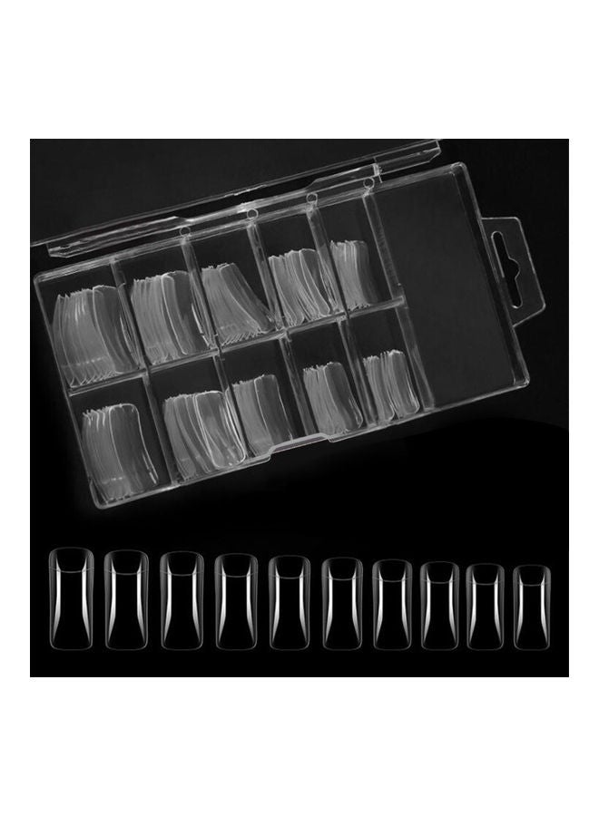 طقم أظافر صناعية مكون من 100 قطعة شفاف - Image 1