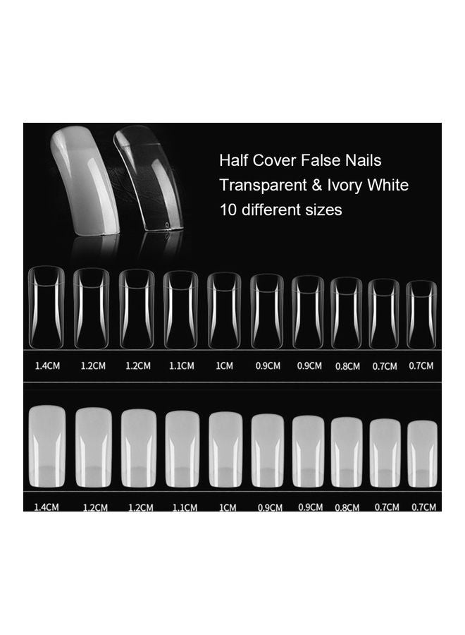 طقم أظافر صناعية مكون من 100 قطعة شفاف - Image 2