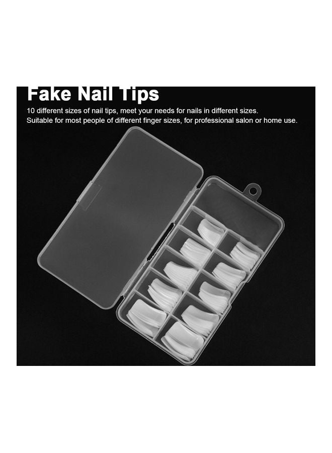 طقم أظافر صناعية مكون من 100 قطعة شفاف - Image 3