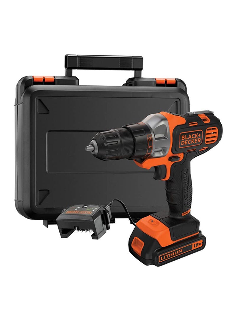 BLACK+DECKER 18V 1.5Ah 10mm Li-Ion Cordless Multi-Evo Multitool Starter Kit with Drill Driver Head for Home, Office & Work DIY Needs, Orange/Black - MT218K-GB, Orange/Black  - Image 1