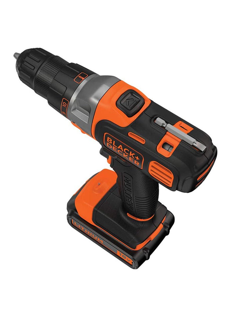 BLACK+DECKER 18V 1.5Ah 10mm Li-Ion Cordless Multi-Evo Multitool Starter Kit with Drill Driver Head for Home, Office & Work DIY Needs, Orange/Black - MT218K-GB, Orange/Black  - Image 4