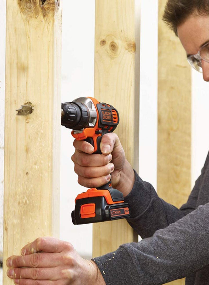 BLACK+DECKER 18V 1.5Ah 10mm Li-Ion Cordless Multi-Evo Multitool Starter Kit with Drill Driver Head for Home, Office & Work DIY Needs, Orange/Black - MT218K-GB, Orange/Black  - Image 5