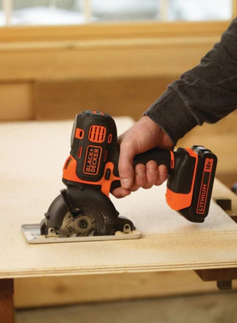 BLACK+DECKER - 18V 1.5Ah 10mm Li-Ion Cordless Multi-Evo Multitool Starter Kit with Drill Driver Head for Home, Office & Work DIY Needs, Orange/Black - MT218K-GB, Orange/Black - Image 1