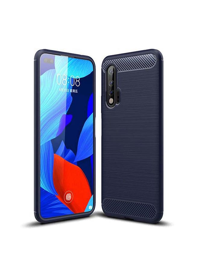 Ozone Carbon Brushed Texture Slim Ultra-Thin Lightweight Flexible Protective Cover For Huawei Nova 6 Blue - Image 2