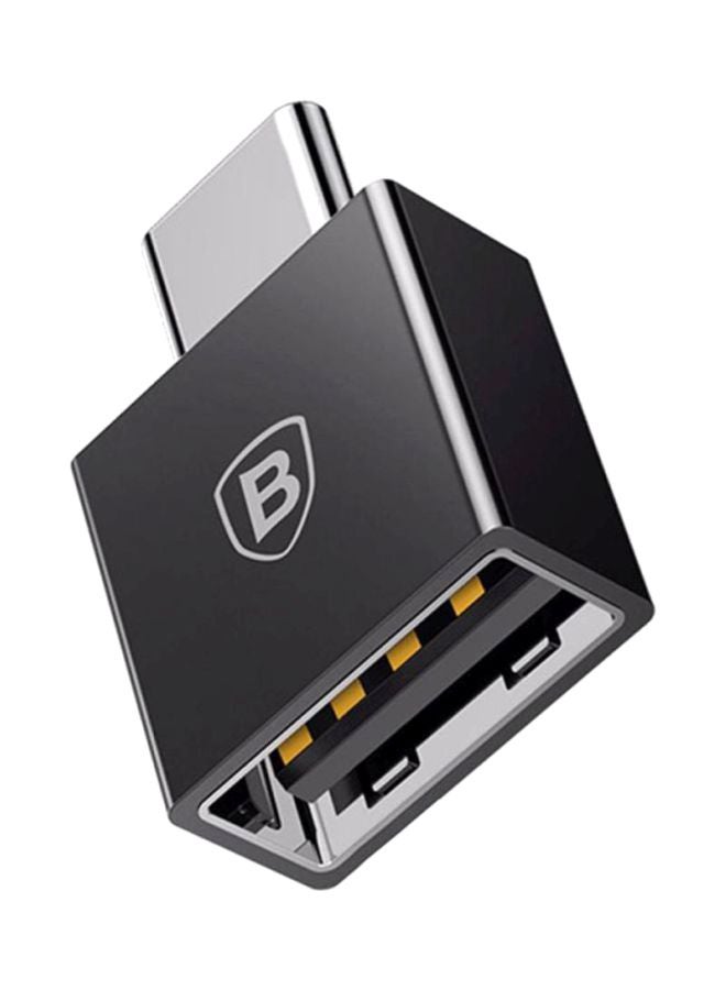 Baseus USB Female To Type C Male Adapter OTG Converter For Huawei Mate 20 Black - Image 1