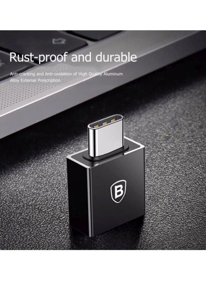 Baseus USB Female To Type C Male Adapter OTG Converter For Huawei Mate 20 Black - Image 2