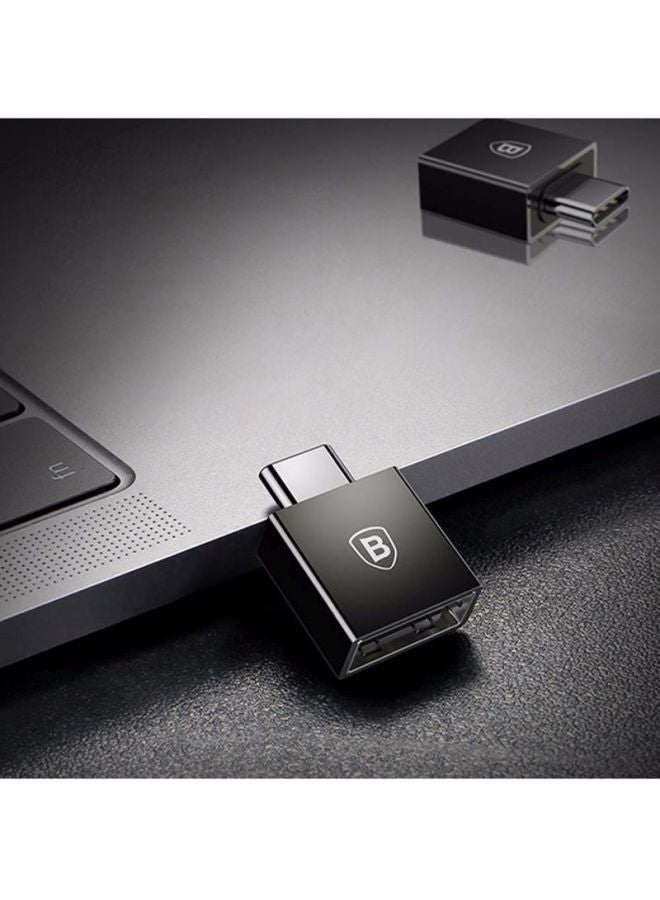 Baseus USB Female To Type C Male Adapter OTG Converter For Huawei Mate 20 Black - Image 3