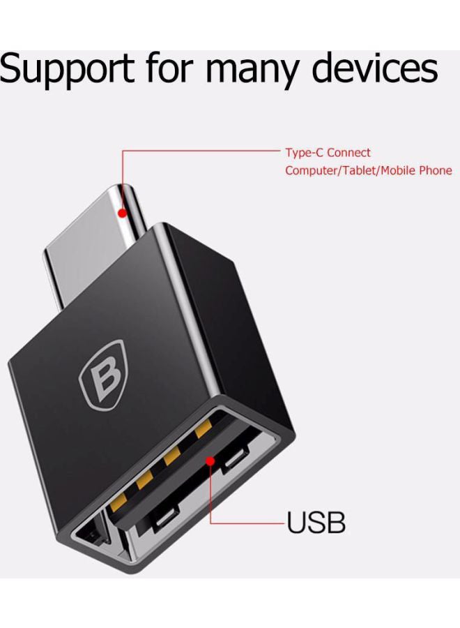 Baseus USB Female To Type C Male Adapter OTG Converter For Huawei Mate 20 Black - Image 4
