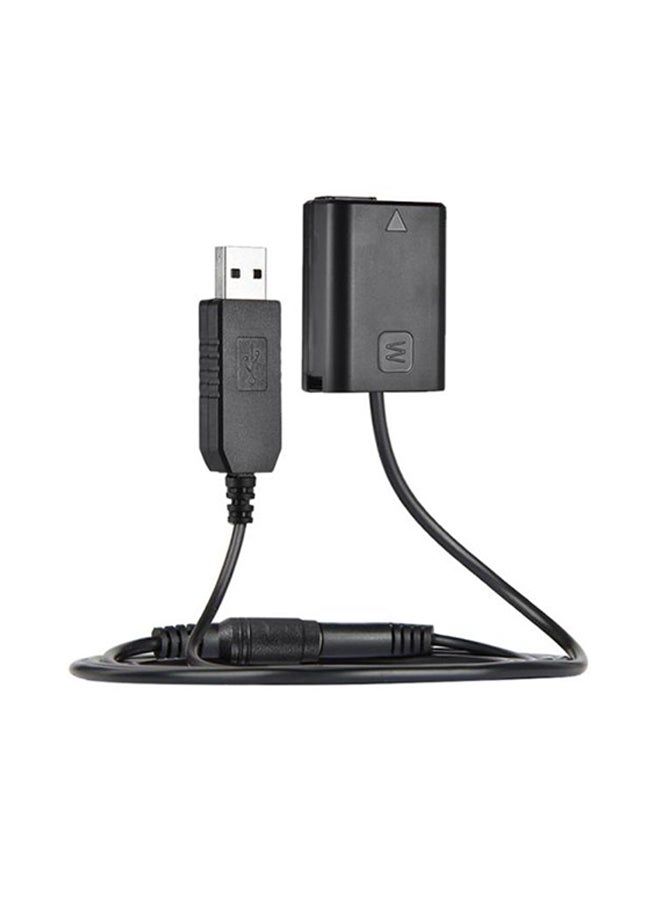 ANDOER - NP-FW50 Dummy Battery With Power Adapter Cable And Power Plug Replacement Black - Image 1