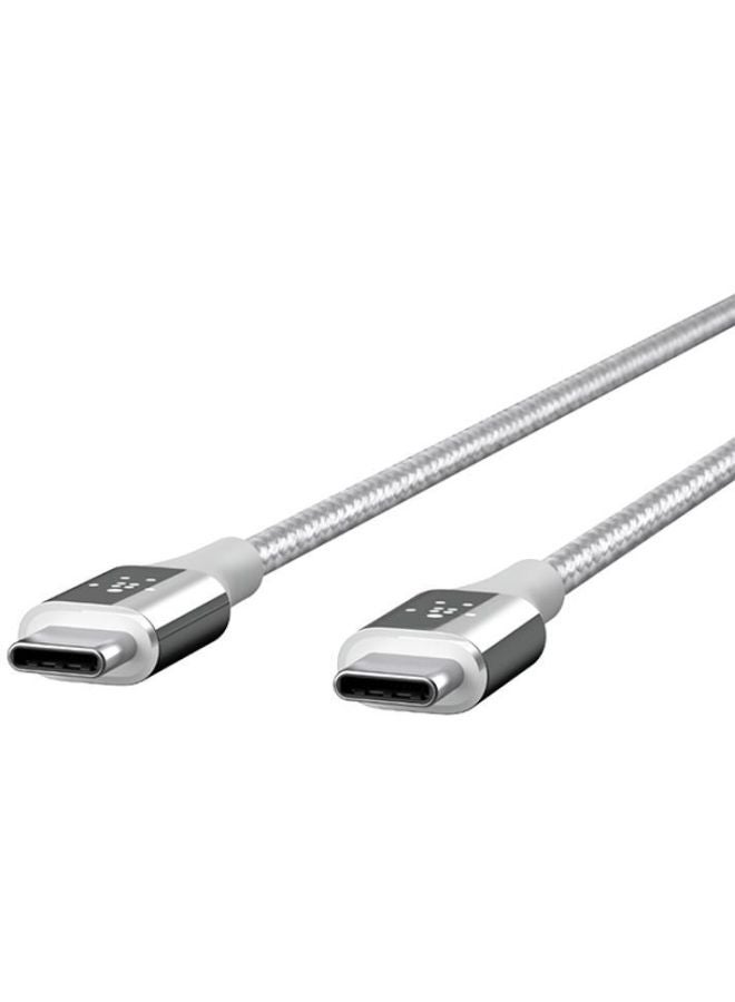 بيلكين كابل USB-C فاخر من نسيج الكيفلار فضي - Image 3