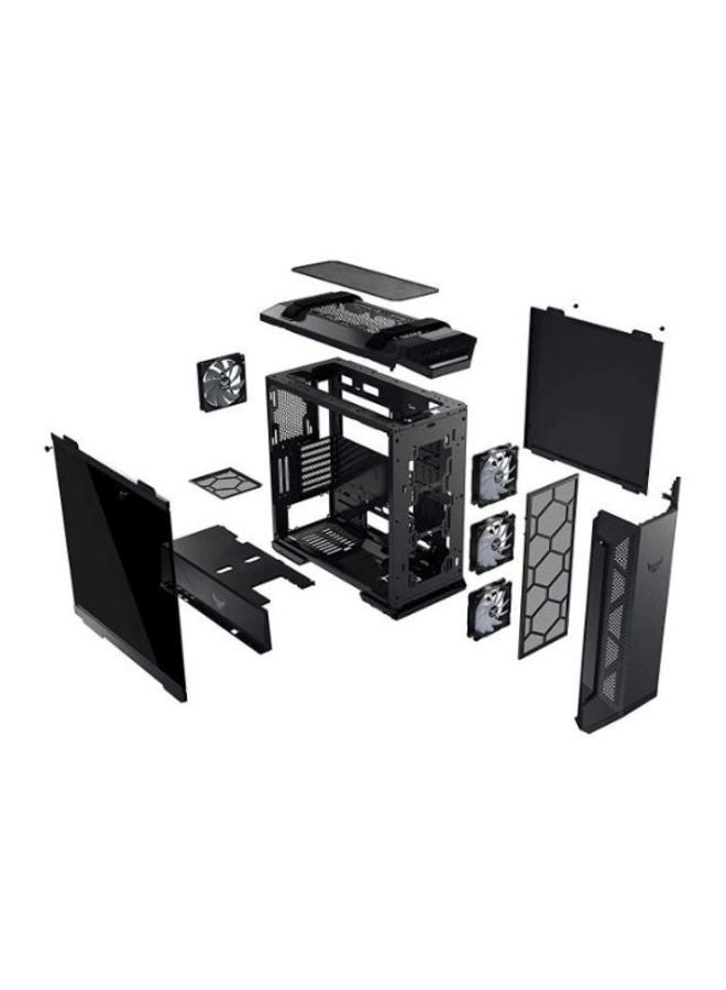 ASUS TUF Gaming GT501 Case with handle 1.5mm-Thick Galvanized Steel with 120mm Aura Sync RGB-illuminated fans, Black Black  - Image 4