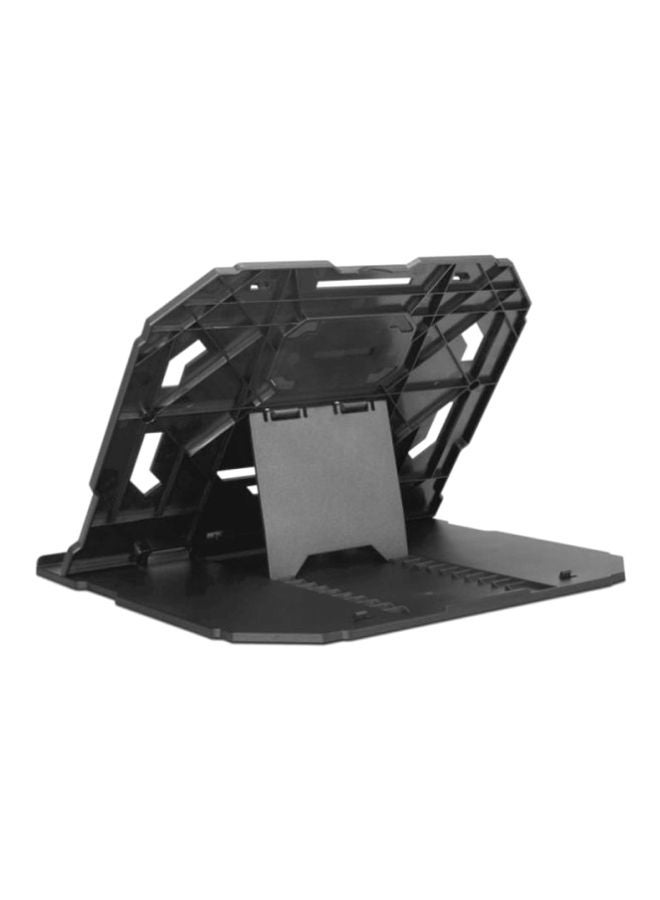Lenovo - 2-In-1 Laptop Stand, Support for Laptops Up to 15", Ergonomic Design With 10 Adjustable Tilt Angles, Additional Cellphone Stand, Foldable to Flat Black - Image 1