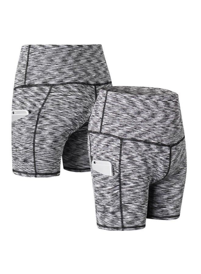 Generic - High Waist Yoga Shorts Grey - Image 1