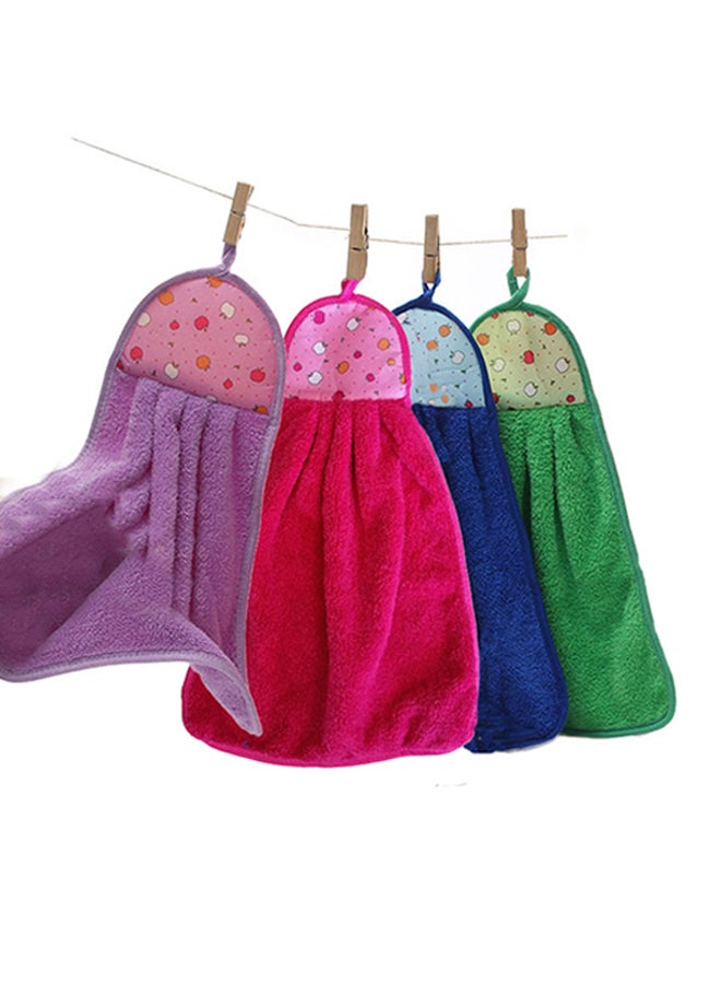 يوتيكس طقم مناشف يد قابلة للتعليق مكون من 4 قطع متعدد الألوان 30 x 40سم - Image 1