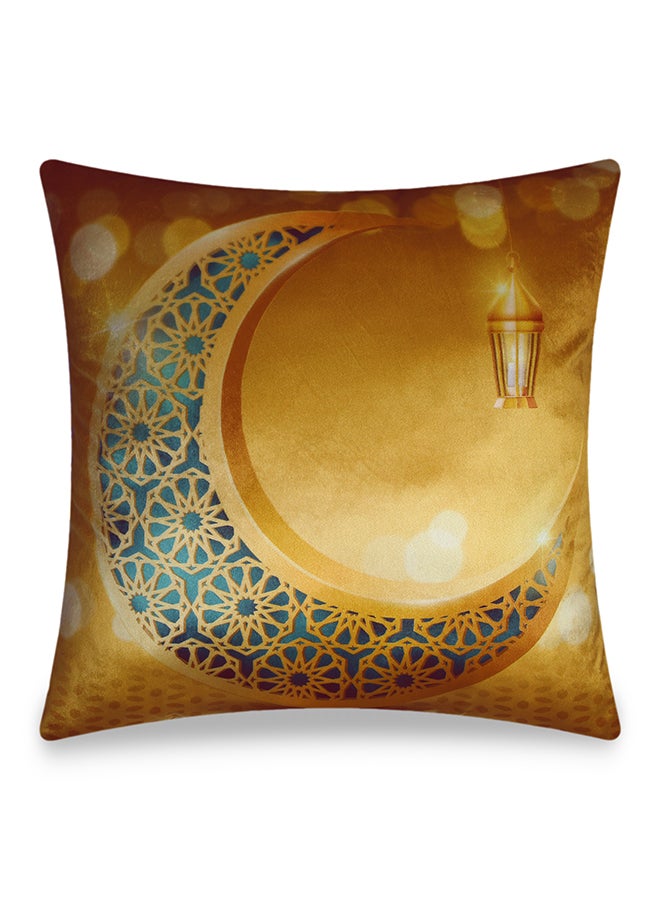 Vellato Ramadan Kareem Printed Velvet Cushion Cover Multicolour 45 x 45cm - Image 1