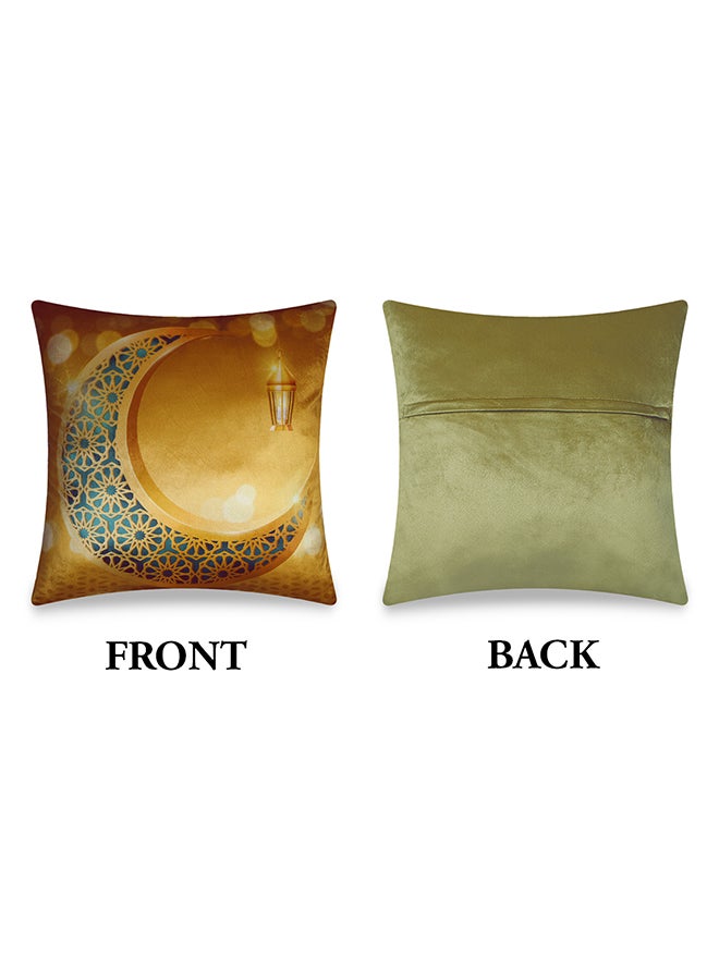 Vellato Ramadan Kareem Printed Velvet Cushion Cover Multicolour 45 x 45cm - Image 4