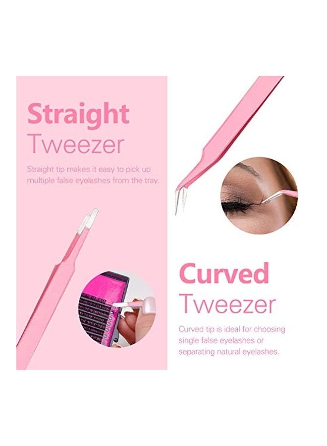 7-Piece Tweezer Set Pink/Silver - Image 5
