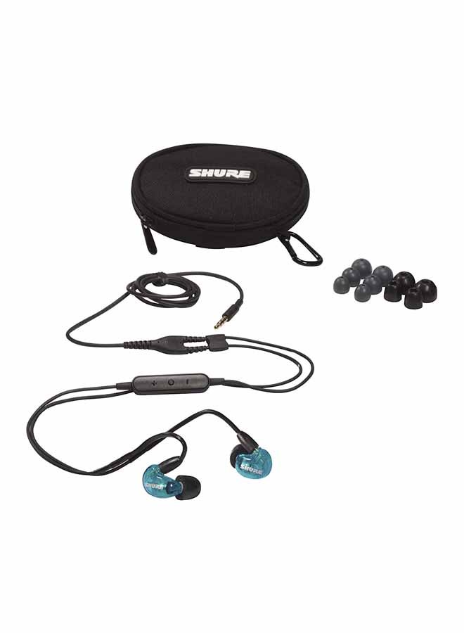 Shure - SE215 Sound Isolating Earphones With 3.5mm Cable, Remote And Mic, Special Edition Blue Black/Blue - Image 1