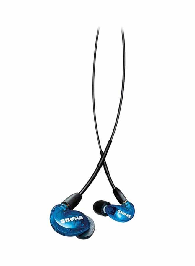 Shure - SE215 Sound Isolating Earphones With 3.5mm Cable, Remote And Mic, Special Edition Blue Black/Blue - Image 1
