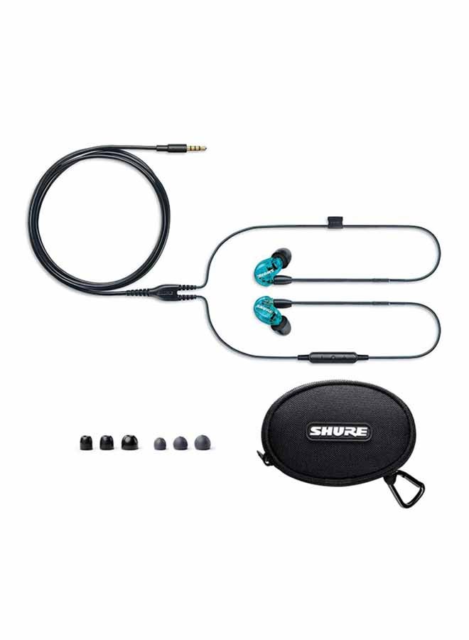 Shure - SE215 Sound Isolating Earphones With 3.5mm Cable, Remote And Mic, Special Edition Blue Black/Blue - Image 1