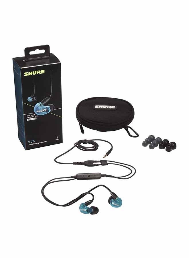 Shure - SE215 Sound Isolating Earphones With 3.5mm Cable, Remote And Mic, Special Edition Blue Black/Blue - Image 1