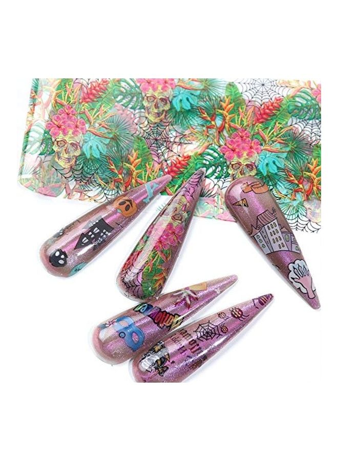 Generic 10 Sheets Halloween Nail Art Foils Multicolour - Image 3