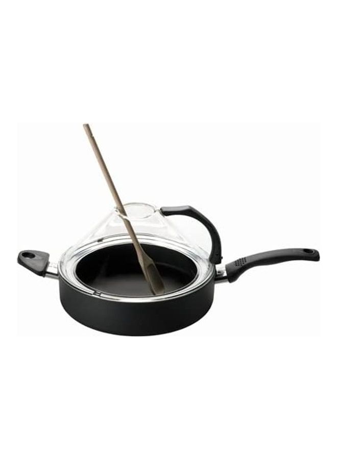 بالاريني قدر طهي مزود بغطاء وملعقة مسطحة أسود 28سم