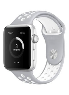 Ozone Soft Silicone Replacement Strap Wristband For Apple Watch 42mm Nike Band Series 1/2 Grey/White  - Image 2