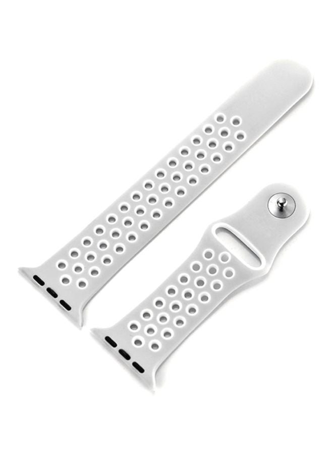 Ozone Soft Silicone Replacement Strap Wristband For Apple Watch 42mm Nike Band Series 1/2 Grey/White - Image 3