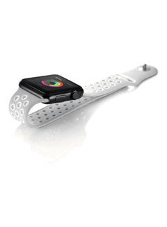 Ozone Soft Silicone Replacement Strap Wristband For Apple Watch 42mm Nike Band Series 1/2 Grey/White  - Image 4