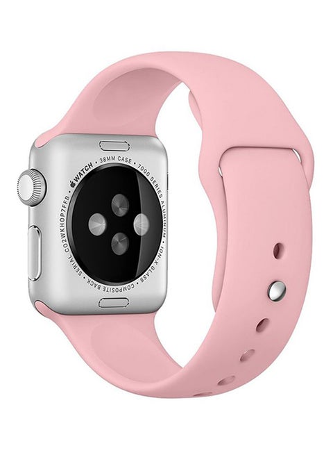 Silicone Sport Replacement Wristband Strap For Apple Watch 42mm Pink