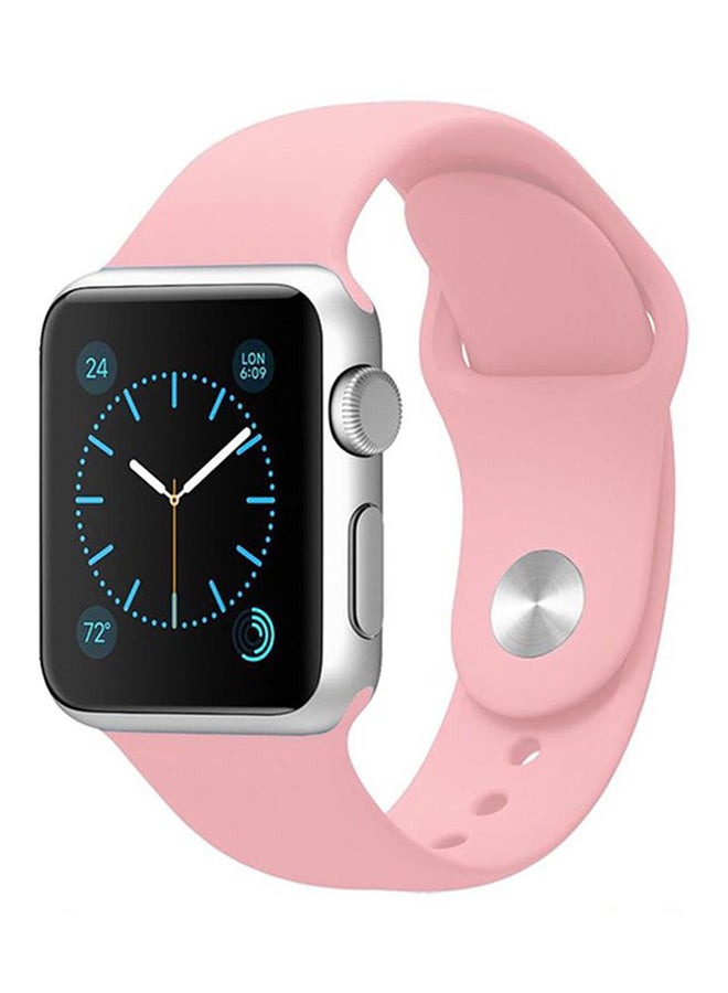 Silicone Sport Replacement Wristband Strap For Apple Watch 42mm Pink