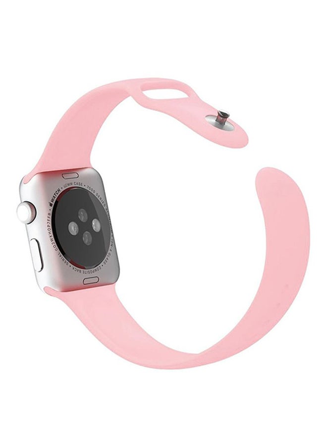 Silicone Sport Replacement Wristband Strap For Apple Watch 42mm Pink