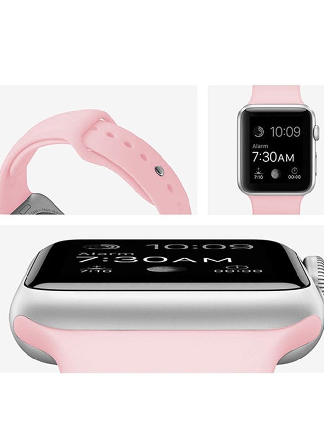 Silicone Sport Replacement Wristband Strap For Apple Watch 42mm Pink