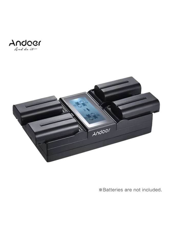 ANDOER 4-Channel Digital Camera Battery Charger With LCD Display For Sony NP-F550/F750 F950/NP-FM50/FM500H/QM71 Black - Image 3