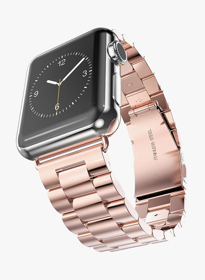 MARGOUN - Stainless Steel Replacement Band for Apple Watch 42/44/45mm Rose Gold - Image 1