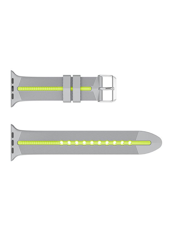 Voberry Sport Replacement Strap For Apple Watch Series 4 44mm Grey/Green/Silver - Image 1