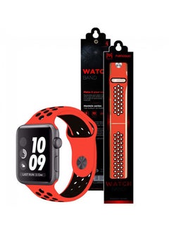 MARGOUN Apple Watch 42mm/44mm/45mm Nike Design Silicone Band Red/Black  - Image 2