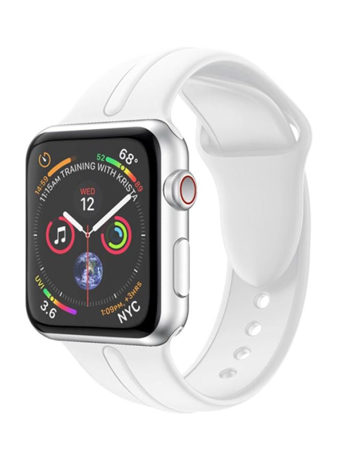 Voberry Silicone Replacement Band Strap For Apple Watch Series 4 40mm White - Image 4
