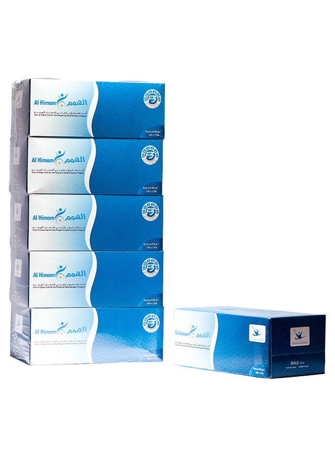 Facial Tissue 2 Ply 200x5 Sheets White