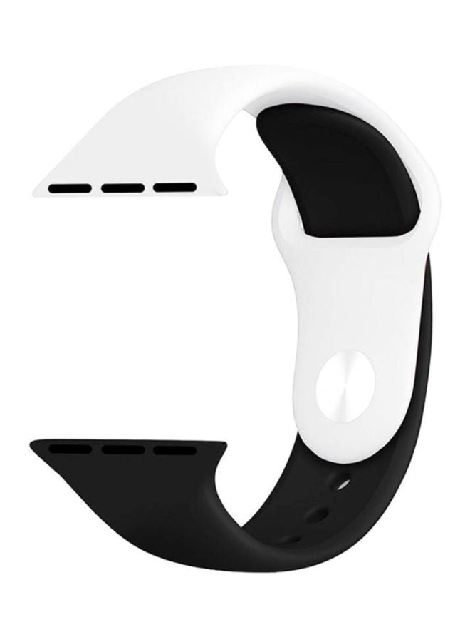 LNKOO - Replacement Band For Apple Watch Series 1/2/3/4 42mm White/Black - Image 1