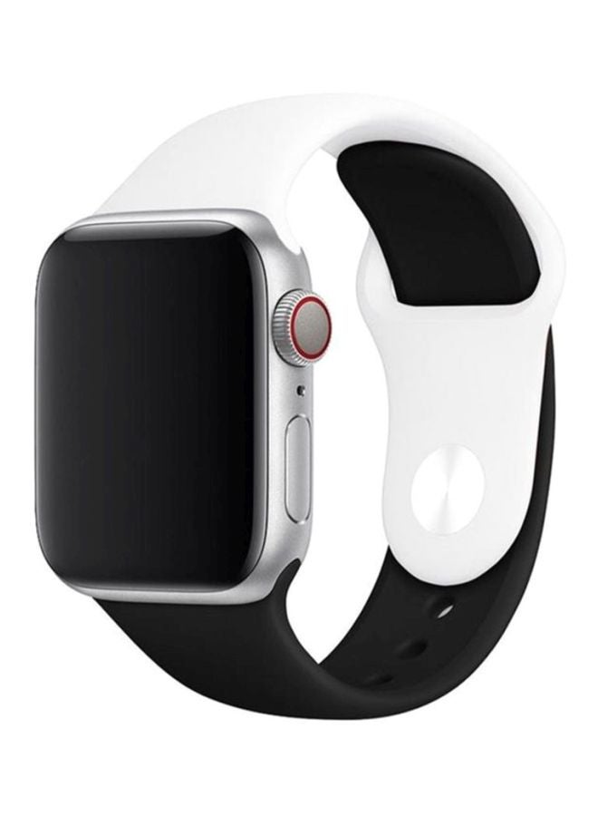 LNKOO - Replacement Band For Apple Watch Series 1/2/3/4 42mm White/Black - Image 1