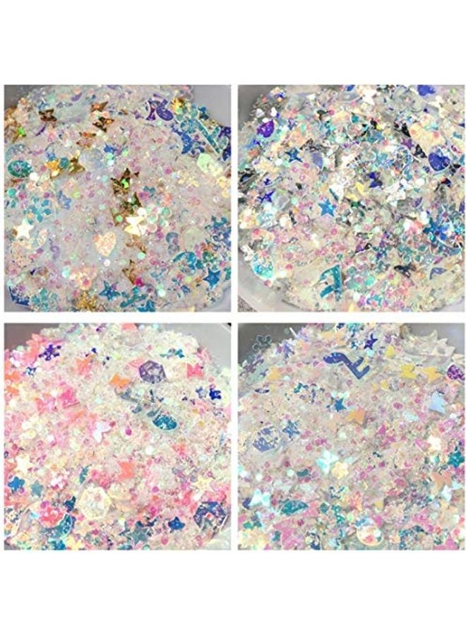 Chunky Glitter Powder Holographic Heart Butterfly Star Flower Nail Art Multicolour - Image 4
