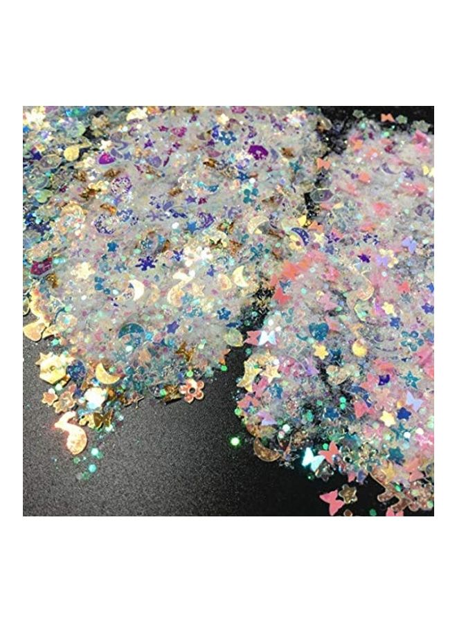 Chunky Glitter Powder Holographic Heart Butterfly Star Flower Nail Art Multicolour - Image 5