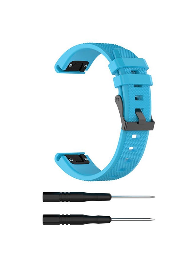 Voberry Replacement Watch Band With Tools For Garmin Fenix 5 Plus Sky Blue - Image 1