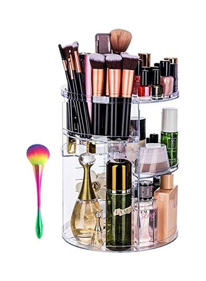 منظم مستحضرات تجميل دوار بزاوية 360 درجة مع فرشاة مكياج واحدة مجانية متعدد الألوان - Image 1